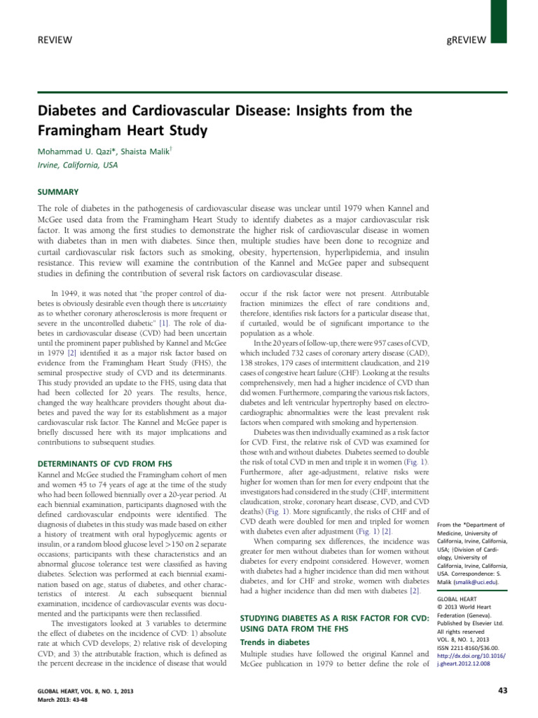 Diabetes and Cardiovascular Disease | PDF | Cardiovascular Diseases ...
