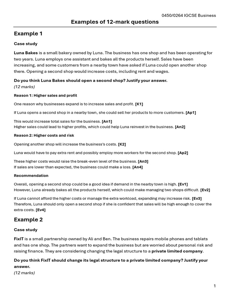 12-Markquestion Examples | PDF | Profit (Economics) | Partnership