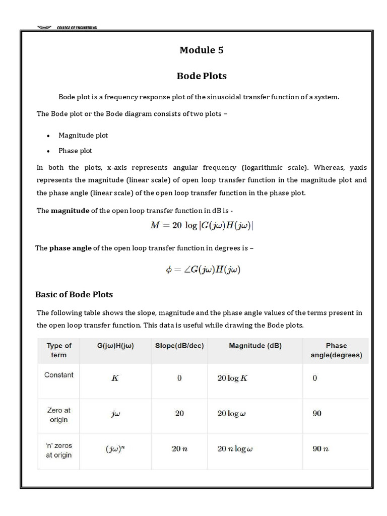 CS Module 5B - Bode Plots | PDF | Oscillation | Computer Engineering