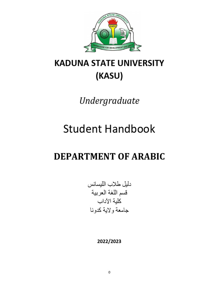 Arabic Undergruaduate Student Handbook | PDF | Arabic | Linguistics