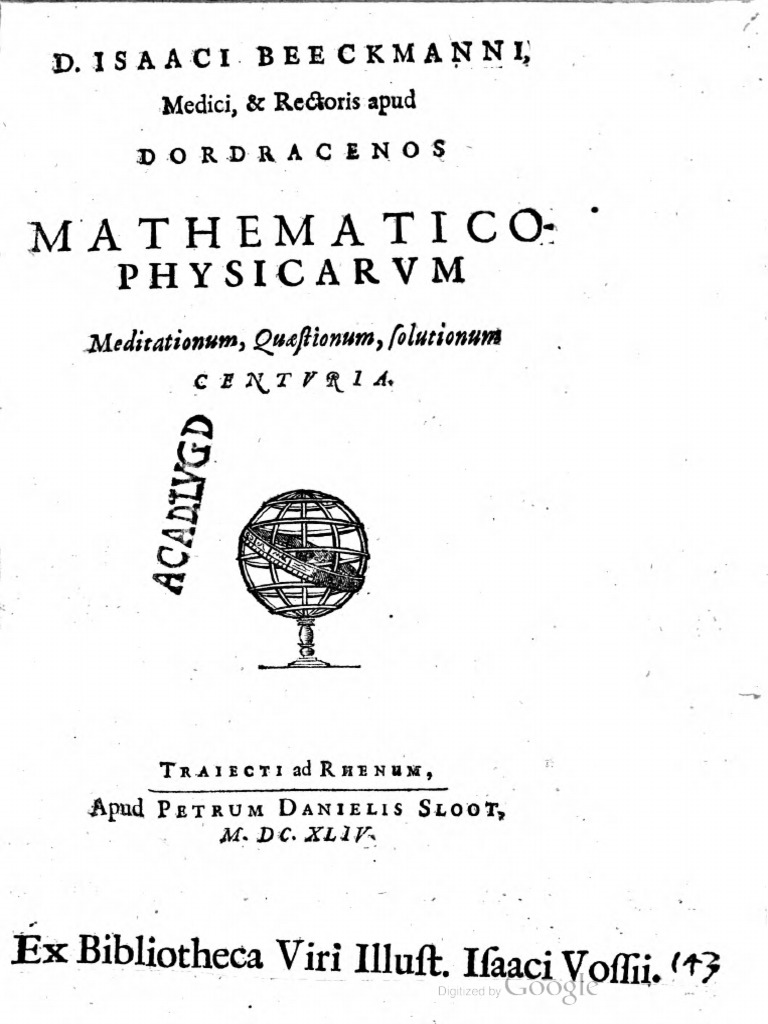 Mathematico Physicarum Meditationum Quae | PDF