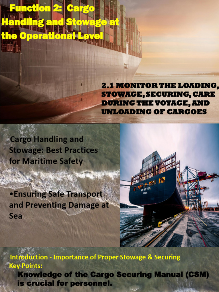 2.1.1.2 Securing Cargoes | PDF | Cargo | Ships
