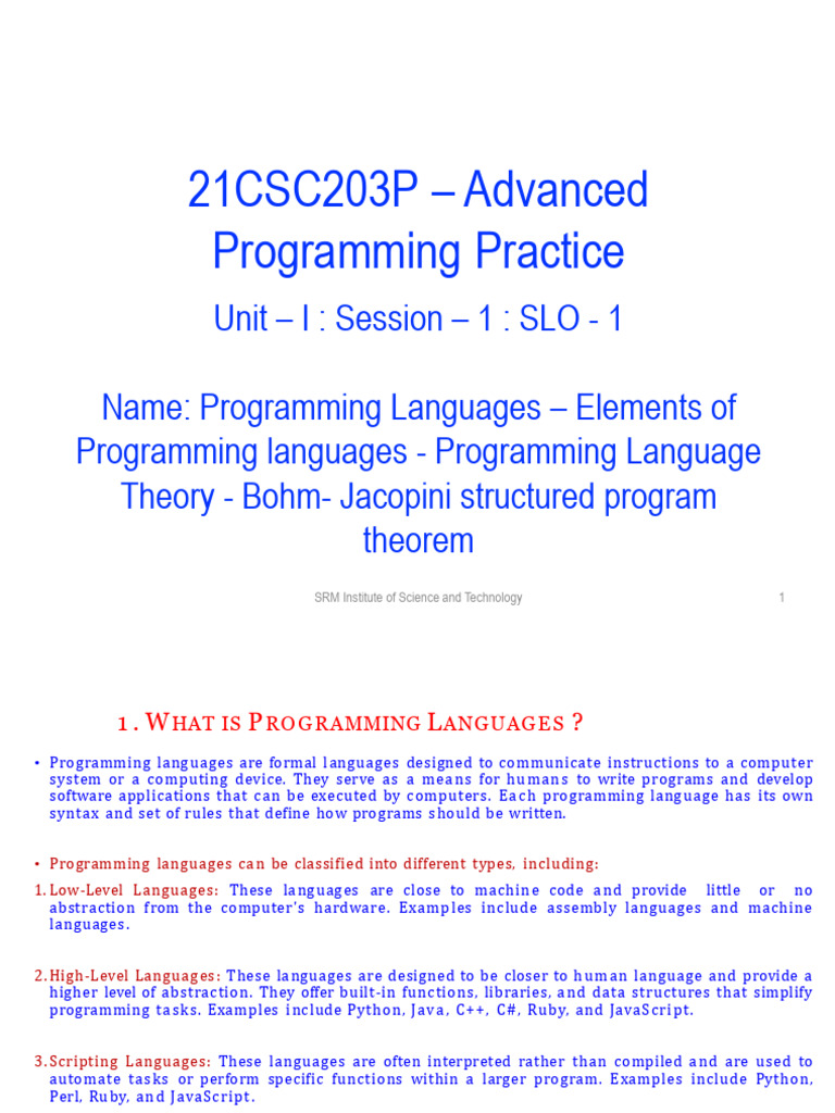 21CSC203P - Advanced Programming Practice | PDF | Programming Language ...