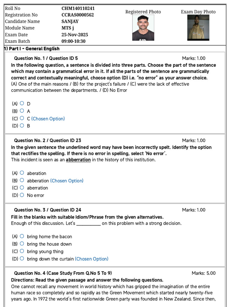 View Question Paper... | PDF | Question | Natural Environment