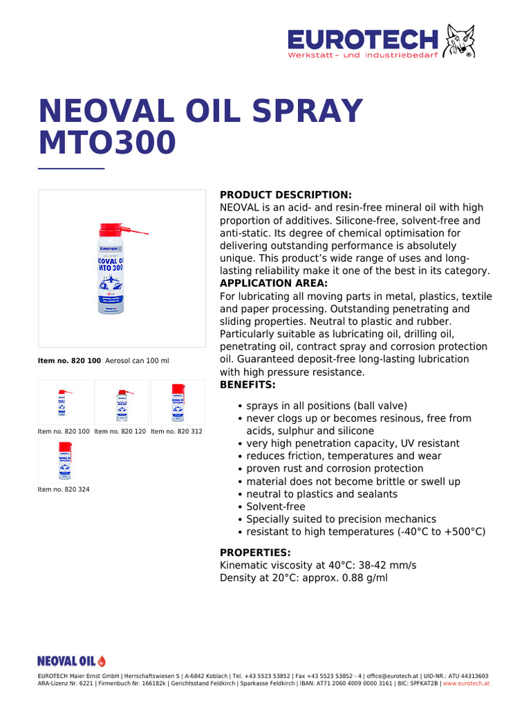 Neoval Oil Spray Mto300 | PDF | Corrosion | Industrial Processes