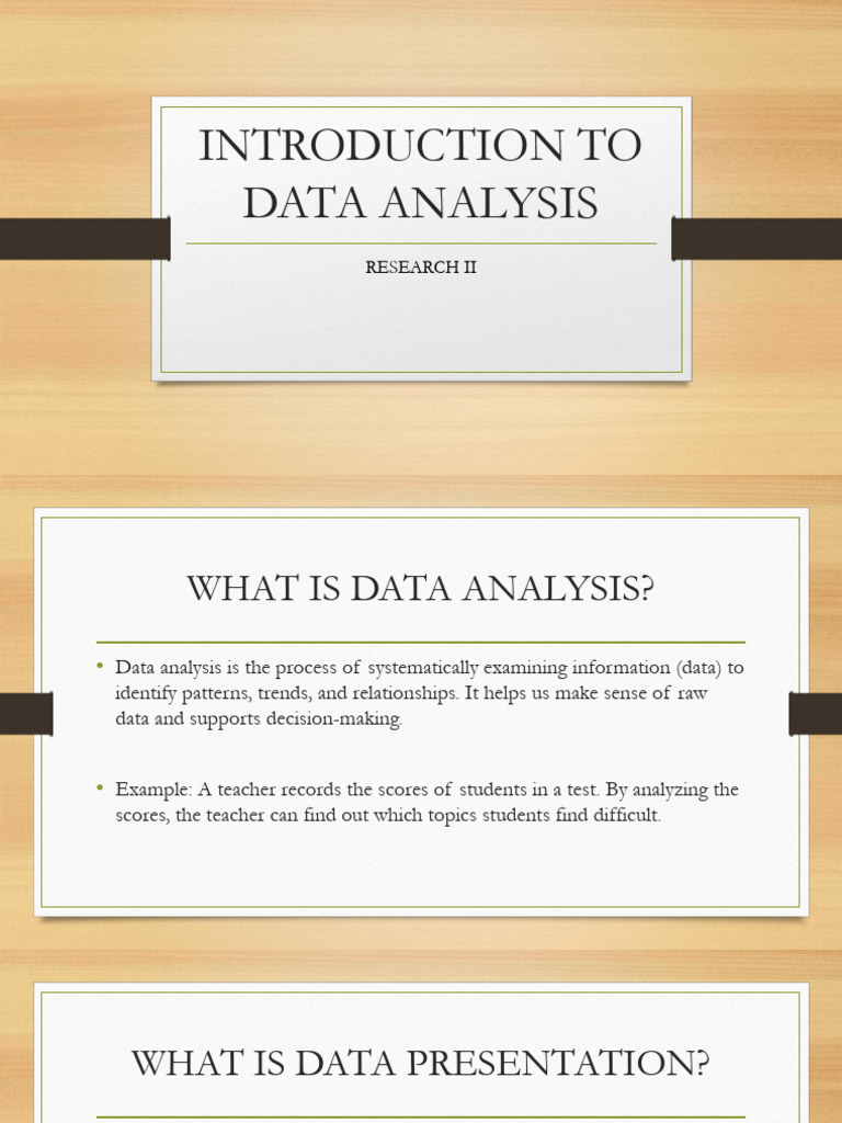 Introduction To Data Analysis | PDF | Data Analysis | Data