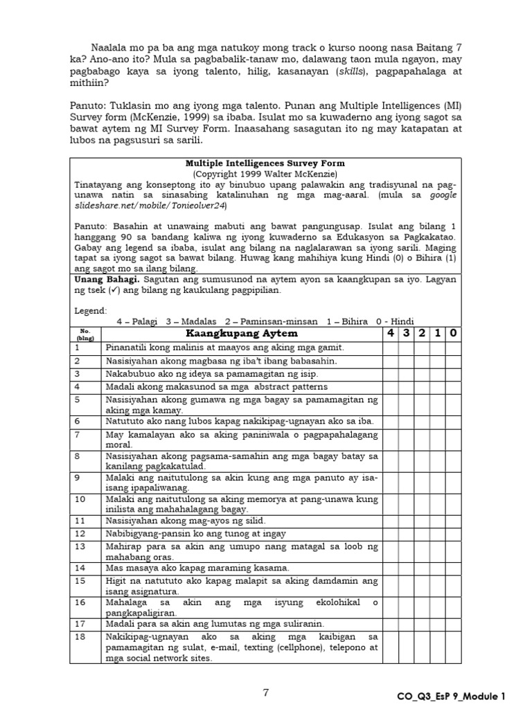 Final-Activity - Multiple Intelligences Esp-9 | PDF