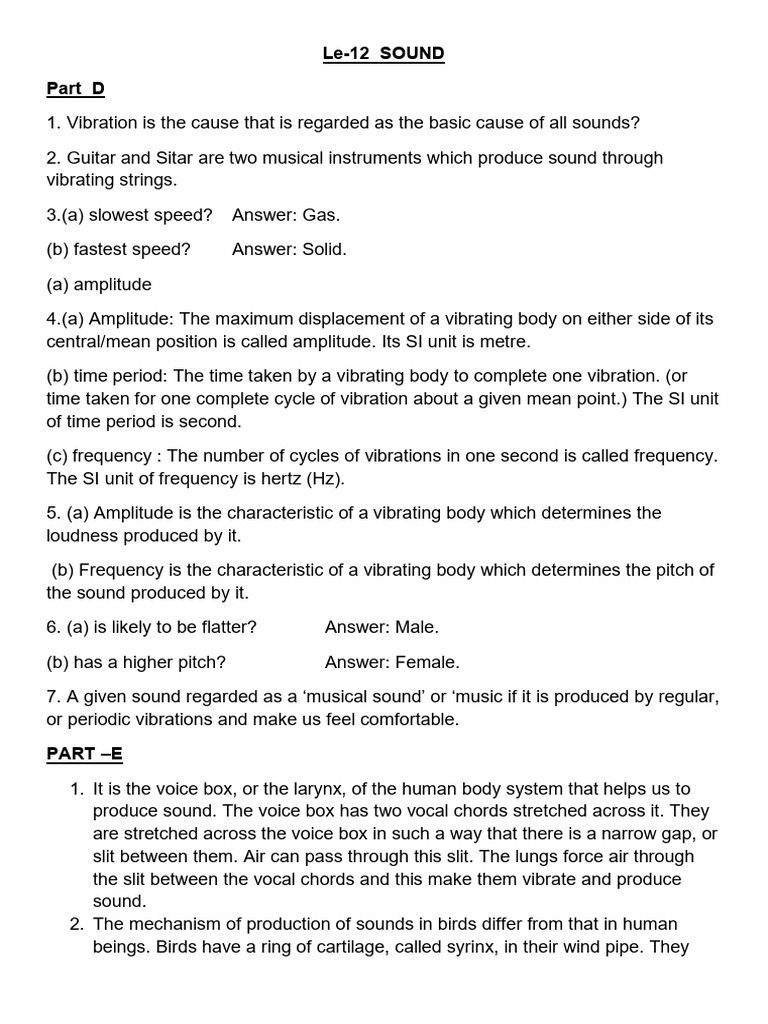 Le-Sound Book + Assignment | PDF | Sound | Frequency