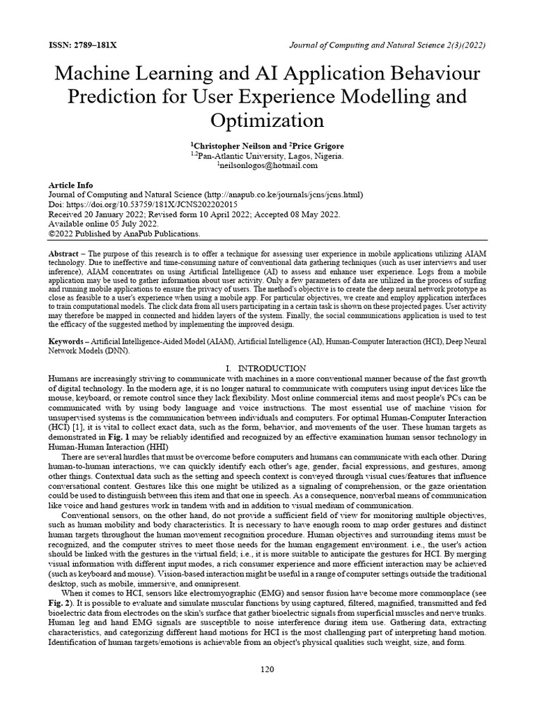 Machine Learning AI Application Behavior Prediction | PDF | Deep ...