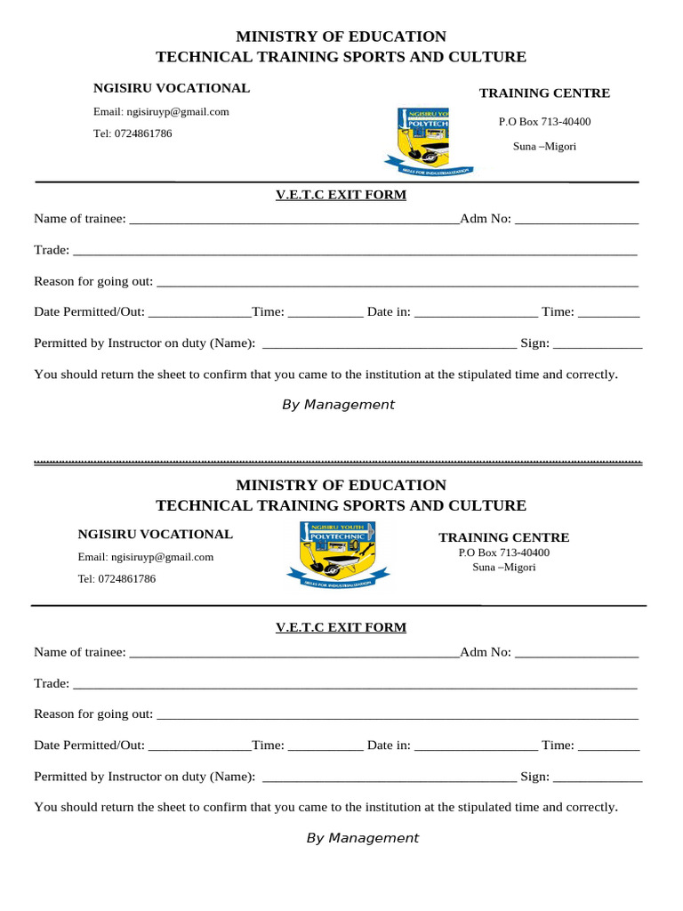 Leave Out Sheet (Repaired) | PDF