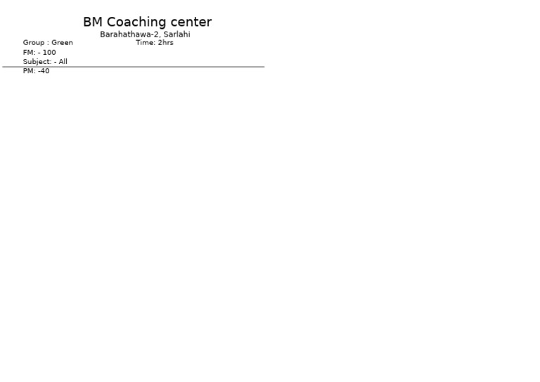 BM Coaching Center | PDF