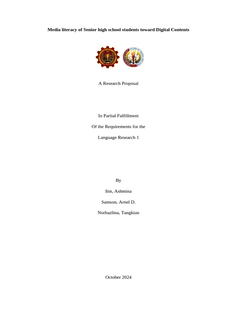 Media Literacy of Senior High School Students Toward Digital Contents ...