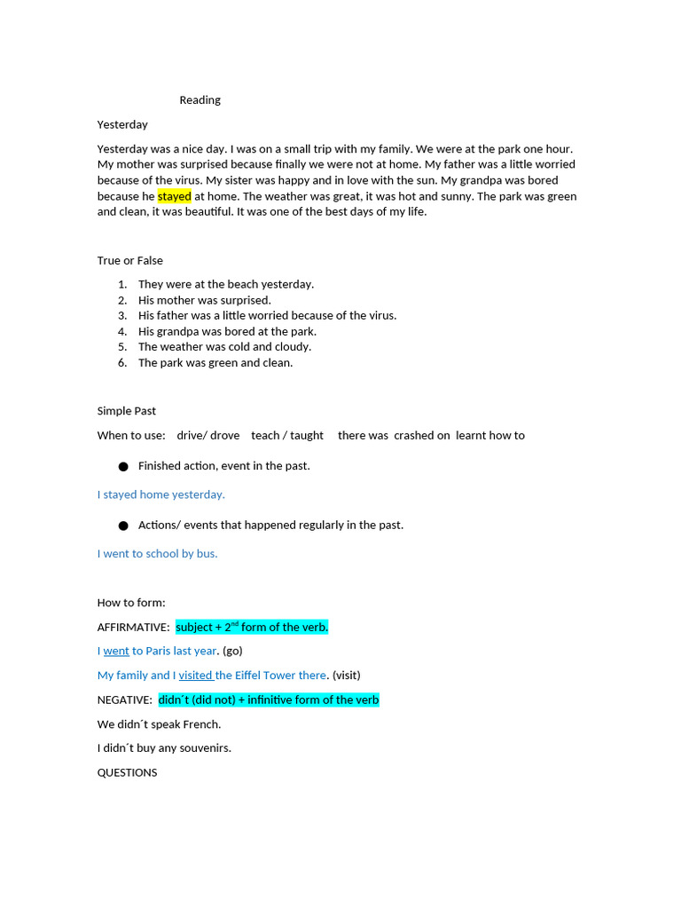 Simple Past Reg and Irreg | PDF | Linguistics | Grammar