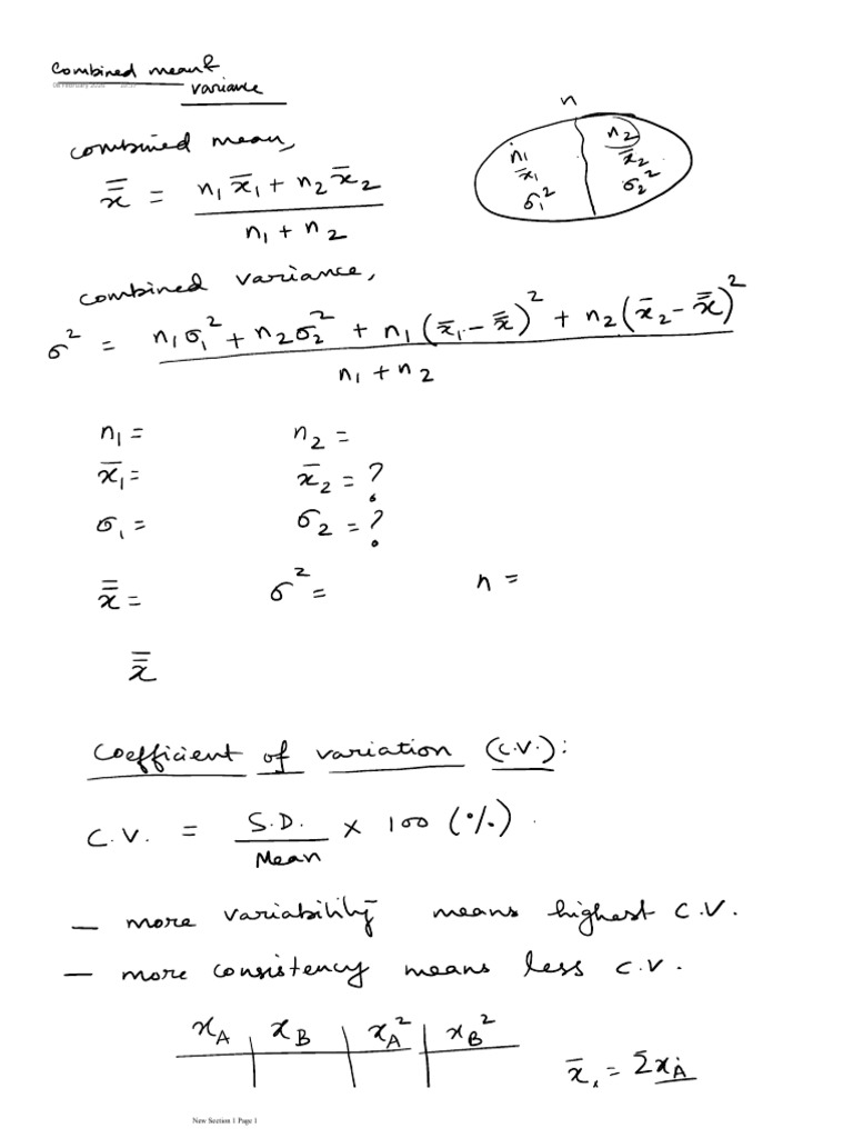 Combined SD & CV | PDF