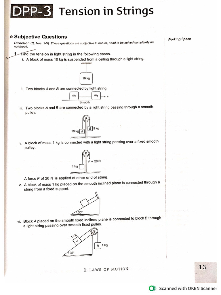 Tension in String | PDF