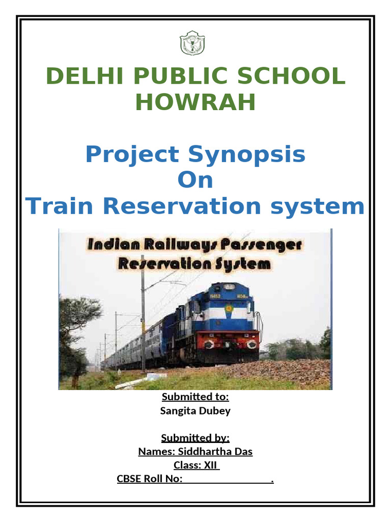 Class 12 CBSE CS Project TRAIN RESERVATION SYSTEM | PDF | My Sql ...