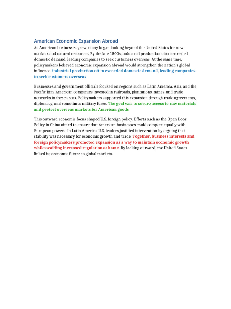 American Economic Expansion Color Coded | PDF