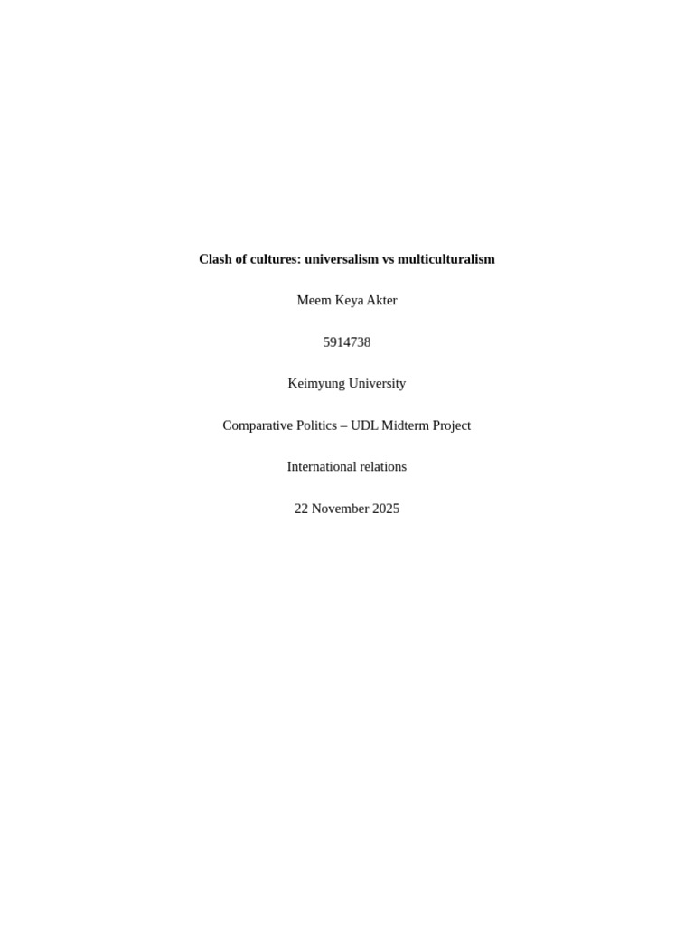 Midterm Comp - Polities | PDF | Multiculturalism | Universalism