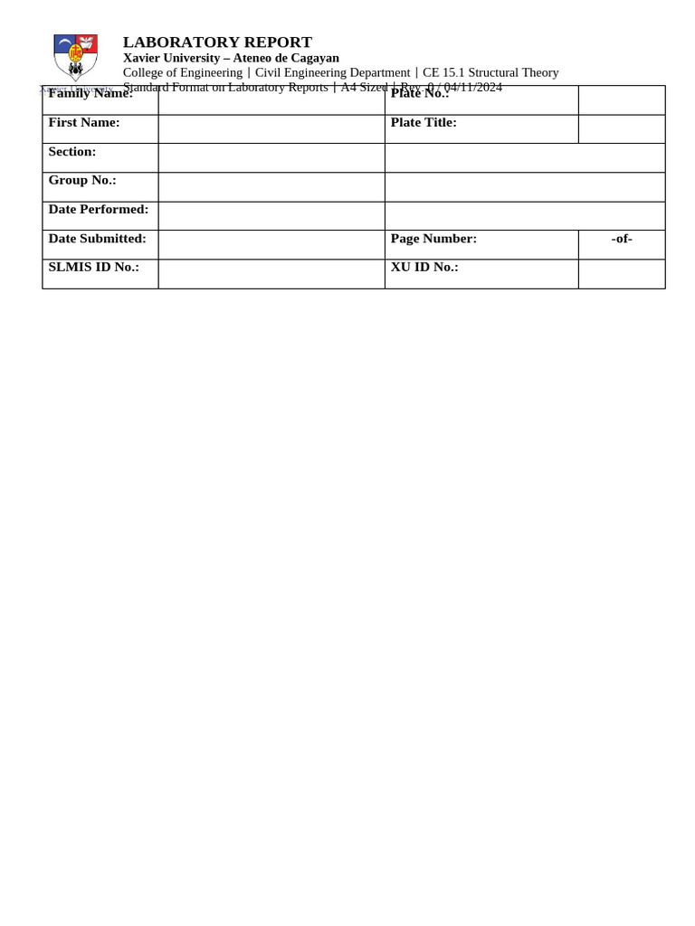 Ce 15.1 Struct Plate Template | PDF