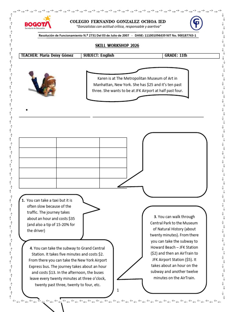 Skill Workshop 11th Grade | PDF | Transport | Public Transport