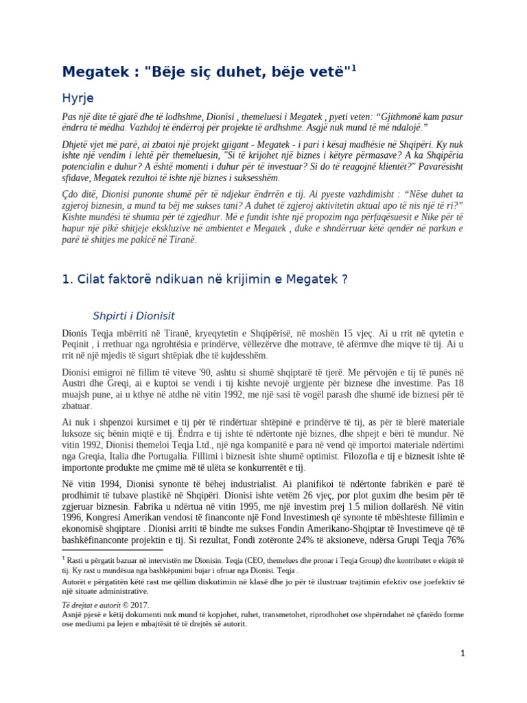 Case Study Megatek | PDF