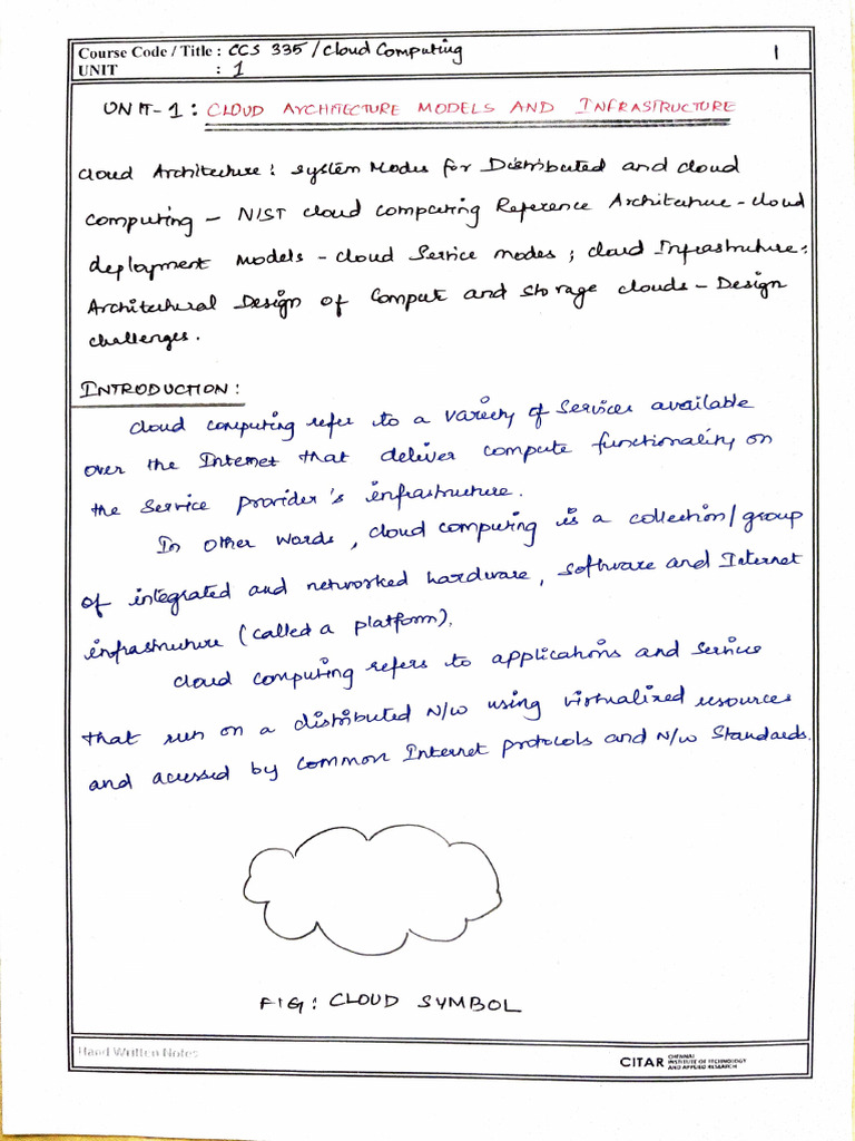 CC-Unit 1 HW Notes | PDF