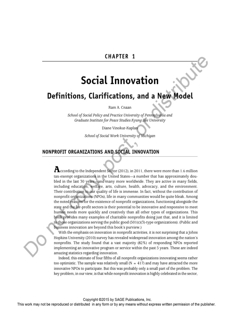 Or Distribute: Social Innovation | PDF | Innovation | Concept