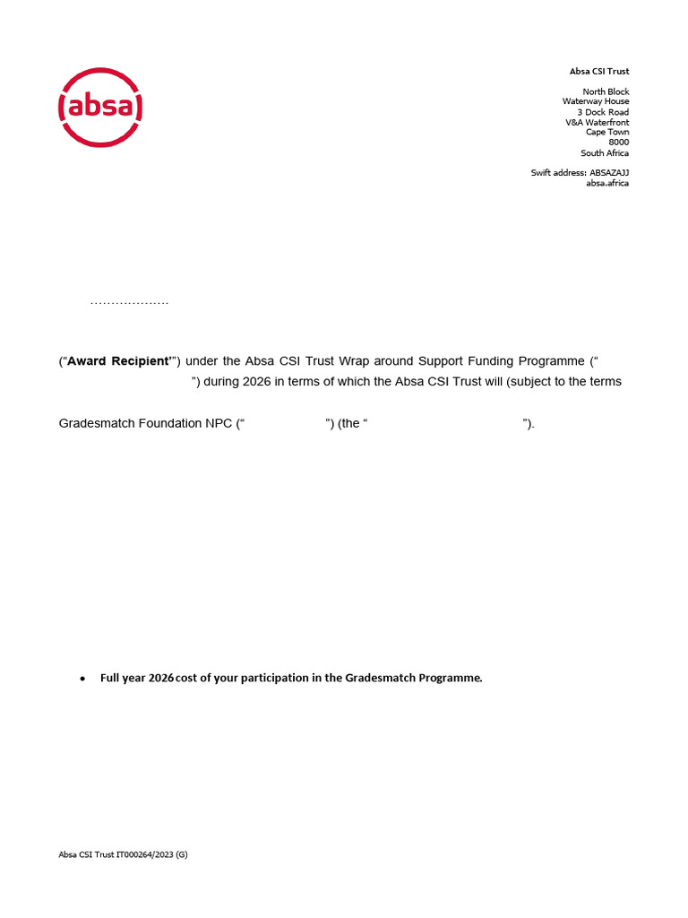 Bridge One Absa Agreement | PDF | Justice | Crime & Violence