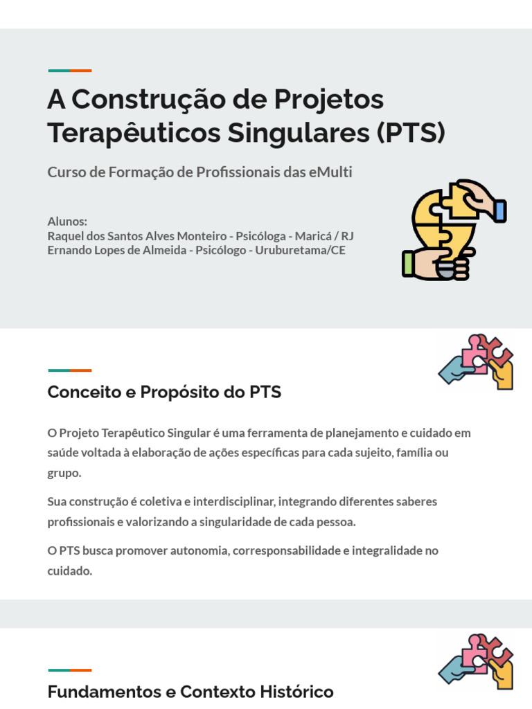 A Construção de Projetos Terapêuticos Singulares (PTS) | PDF | Família ...