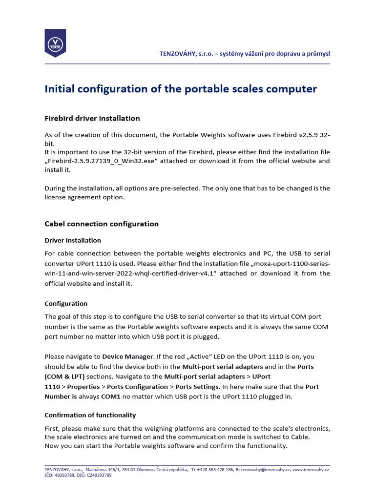 Initial Configuration of The Portable Scales Computer | PDF | Usb ...