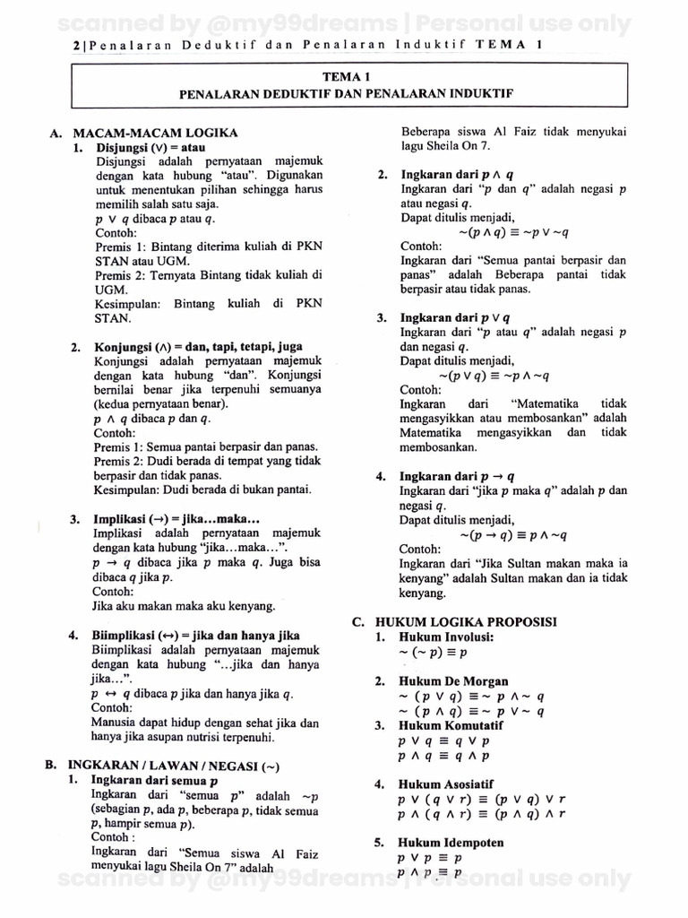 01a Materi Penalaran Induktif Dan Deduktif | PDF