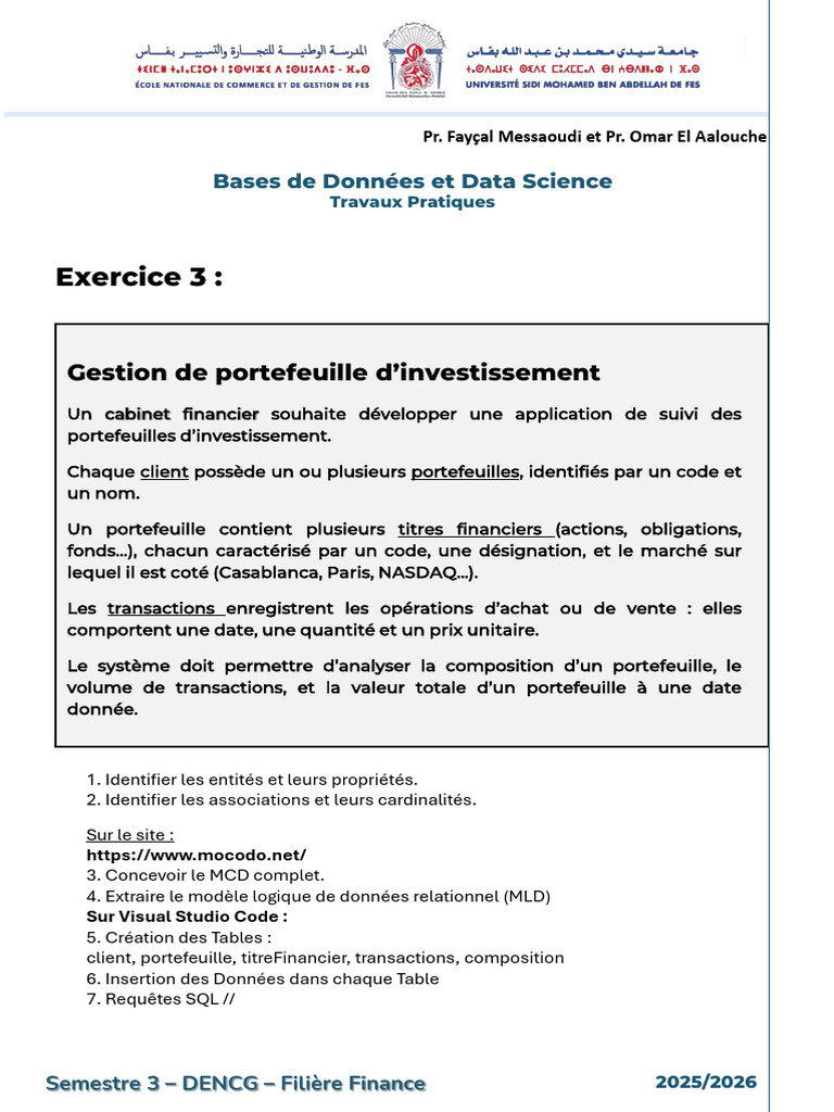 Exercice 3 - TP5 Correction | PDF | Bases de données | Économie
