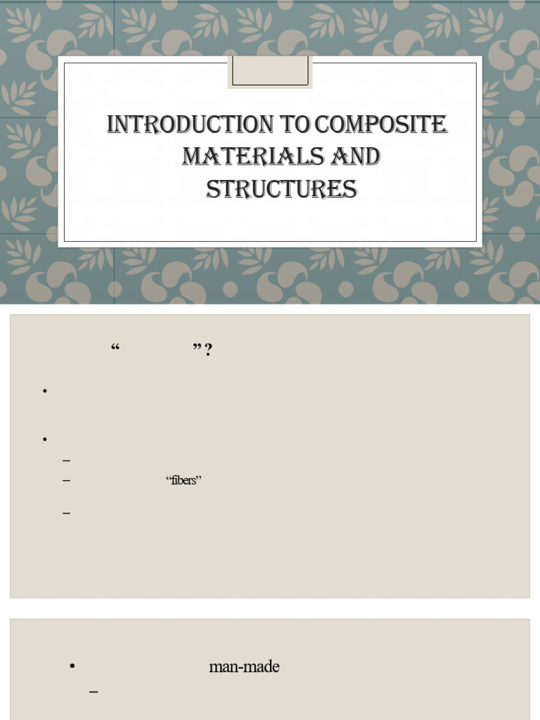 Introduction To Composite Materials and Structures | PDF | Composite ...
