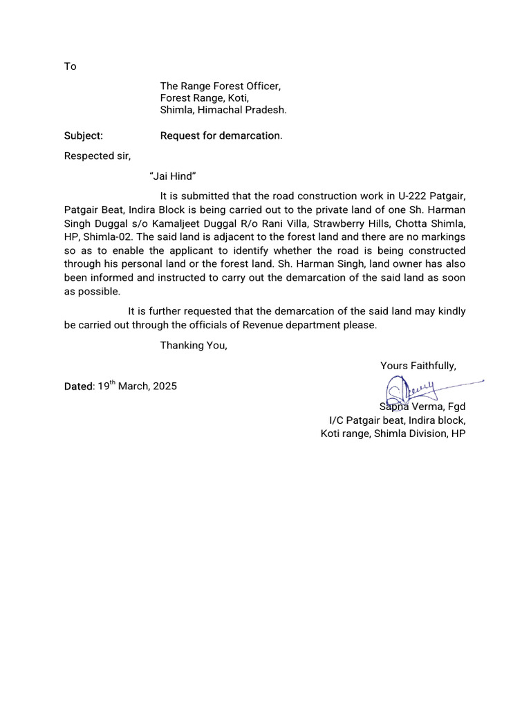 Application For Demarcation | PDF