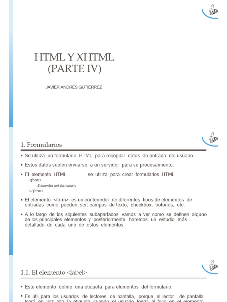 HTML y XHTML (Parte IV) | PDF | HTML | Contraseña