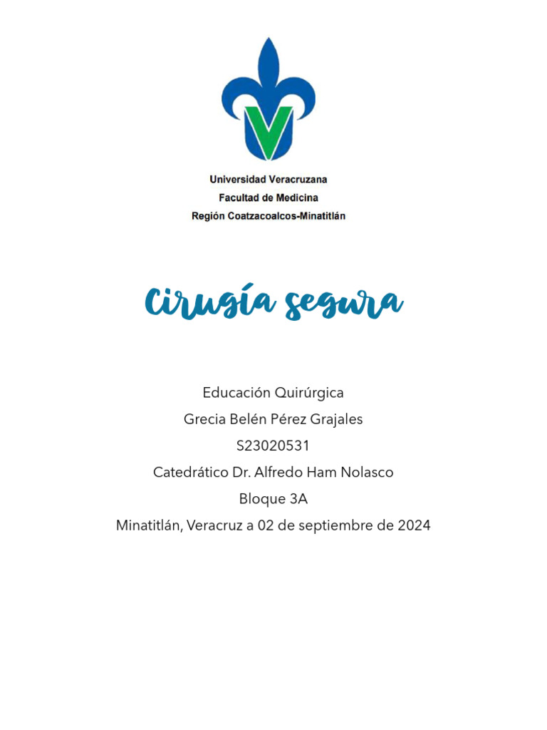 EDQ; Cirugía segura | PDF | Cirugía | Comunicación