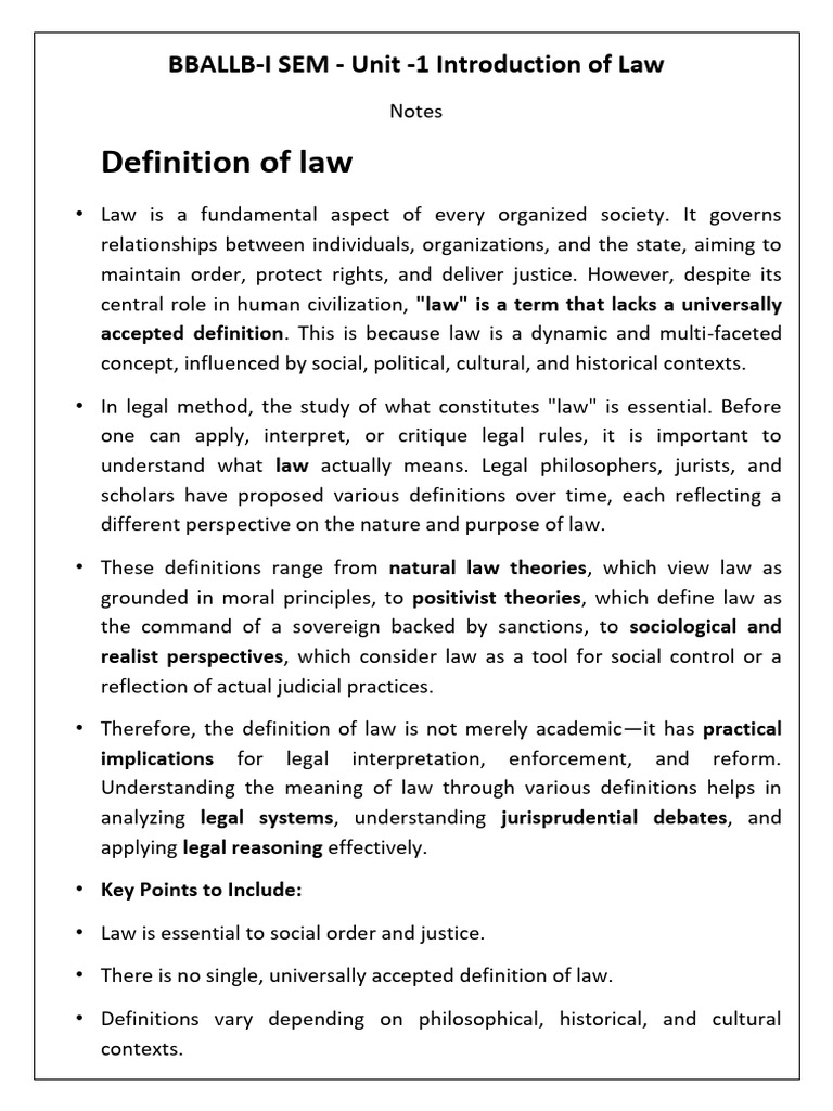 Unit-I Legal Method Notes | PDF | Jurisprudence | Justice