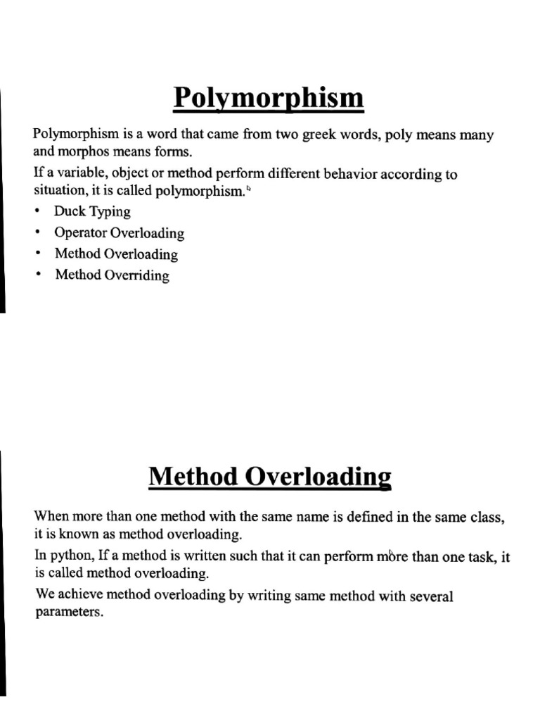 Method Overloading in Hindi Python | PDF