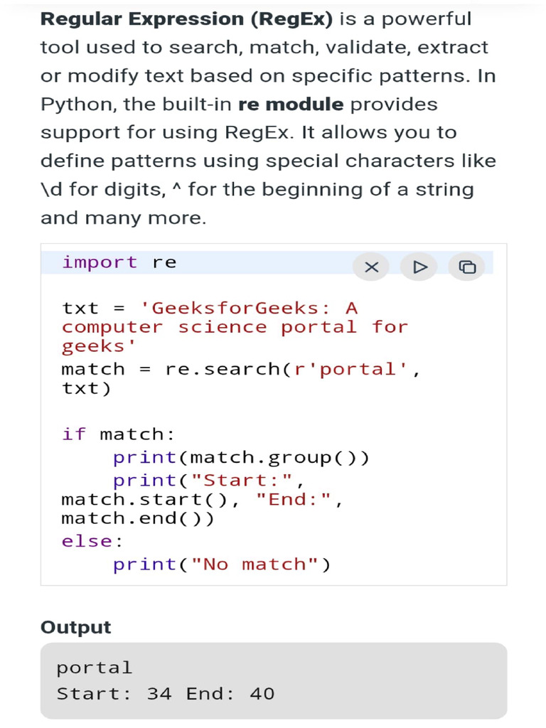 Regular Expressions in Python | PDF