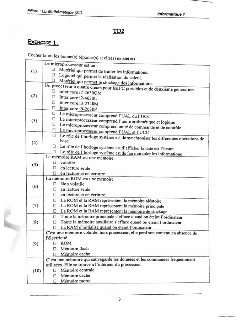 TD N°2 Informatique | PDF