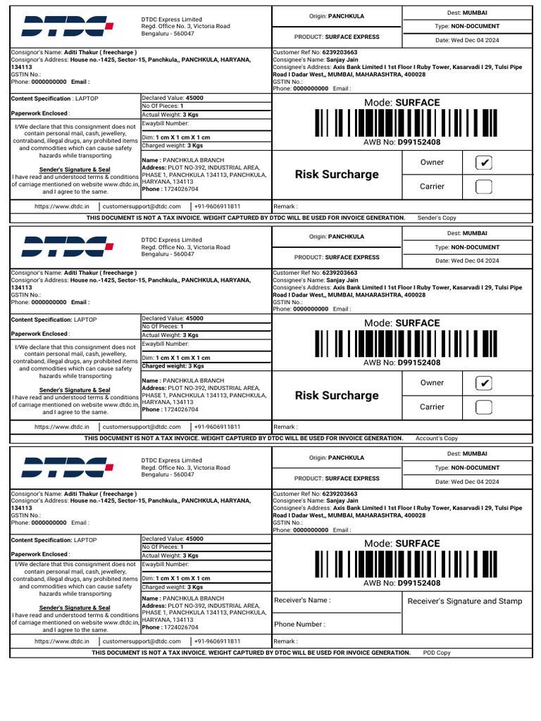 Shipping Label D99152408 | PDF | Mail
