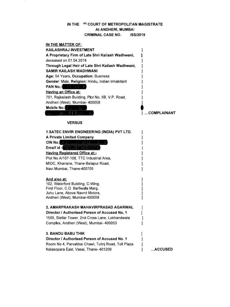 Plaint Us 138 | PDF