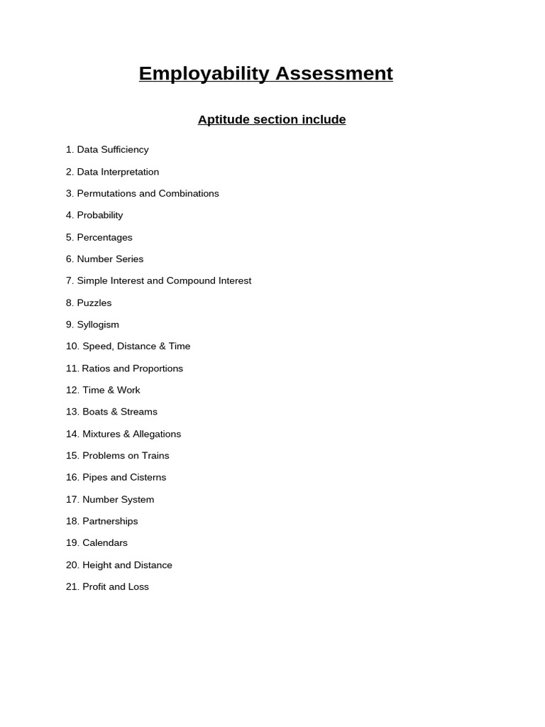 Employability Assessment Syllabus | PDF