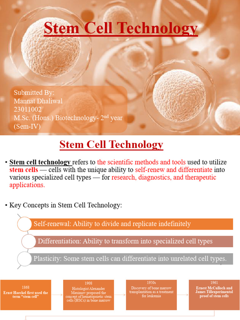 Stem Cell Technology | PDF | Cell Potency | Stem Cell