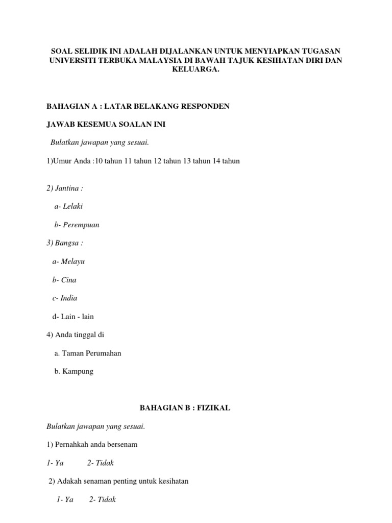 Soal Selidik Pdf