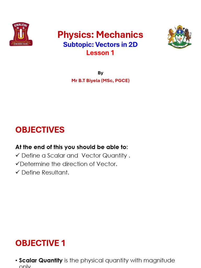 Vectors Lesson 1 | PDF