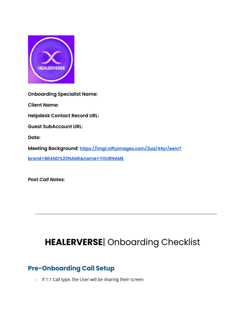 BOB - Checklist Template - Healerverse | PDF | Domain Name System ...