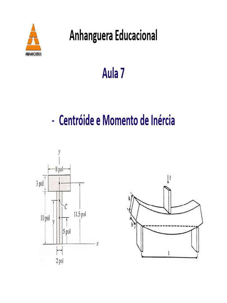 Aula 7 - Centroide e Momento de Inercia | PDF | Flexão (Física ...