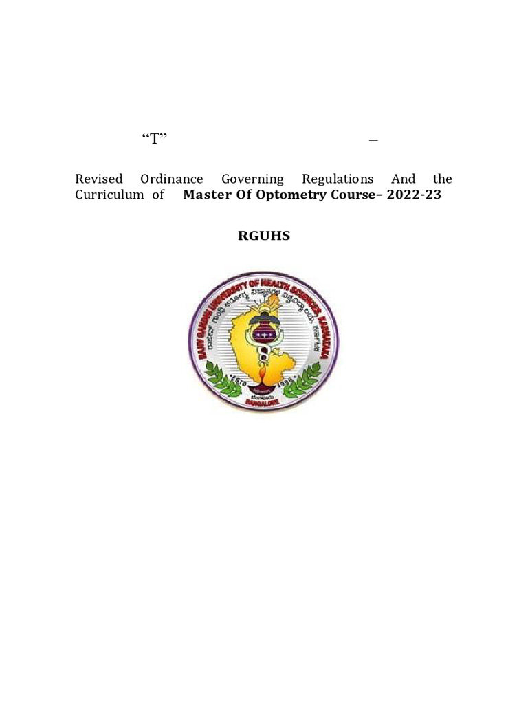 Master of Optometry 2023 | PDF | Glaucoma | Optometry