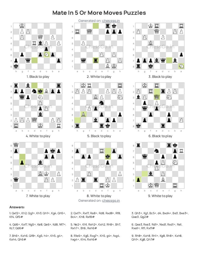 Mate in Five or More Move - 4 | PDF | Chess Theory | Chess